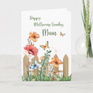Tarjeta Flores y Mariposas del Domingo de las Madres
