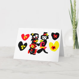 Tarjeta Flores y negro y rojo día de San Valentín