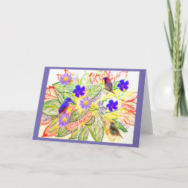 Tarjeta Flores y poema