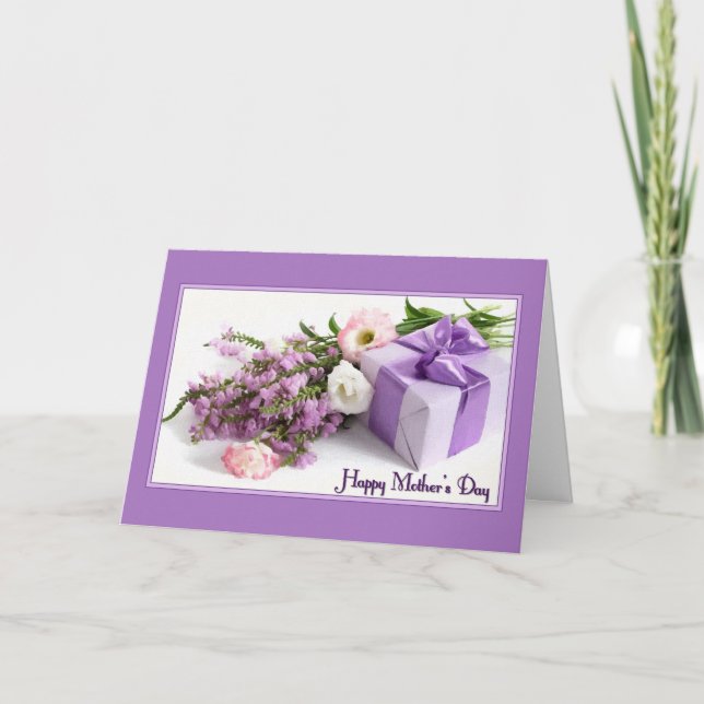 Tarjeta Flores y regalos frescos Día de la Madre (Anverso)