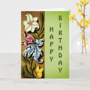 Tarjeta Flores Y Sale Del Aniversario Del Arte Floral