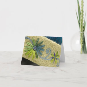 Tarjeta Flores y vid verdes