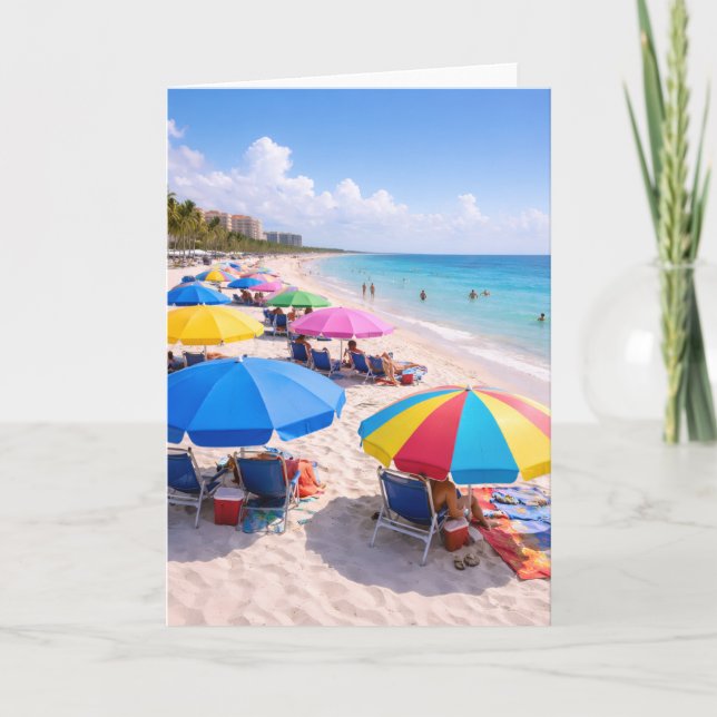 Tarjeta Florida Beach Umbrellas Greeting Card (Anverso)