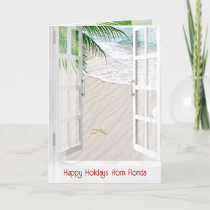 Tarjeta Florida Navidad Tropical Ventana 