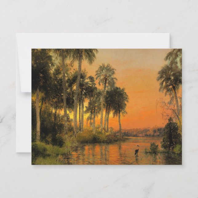Tarjeta Florida Sunset, pintura de Herman Herzog (Anverso)