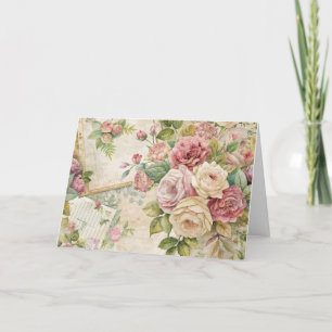 Tarjeta florística inspirada en éfemera de bonito