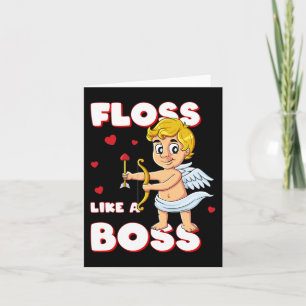 Tarjeta Floss Como Un Jefe Cupido Día de San Valentín Chic