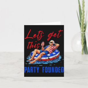 Tarjeta Flotador De Piscina Fundada Esta Fiesta Usa 4 De