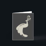 Tarjeta FLOURISH del PAVO REAL en el MORENO Notecard<br><div class="desc">El pavo real elegante la dice toda. Un icono clásico en el moreno contra una oscuridad,  fondo del gris de carbón de leña. Sofisticado y moderno. DISEÑOS del © 1201AM</div>