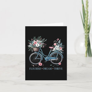 Tarjeta Flourish Dream Thrive Floral Bike Sutil 8647 Trum