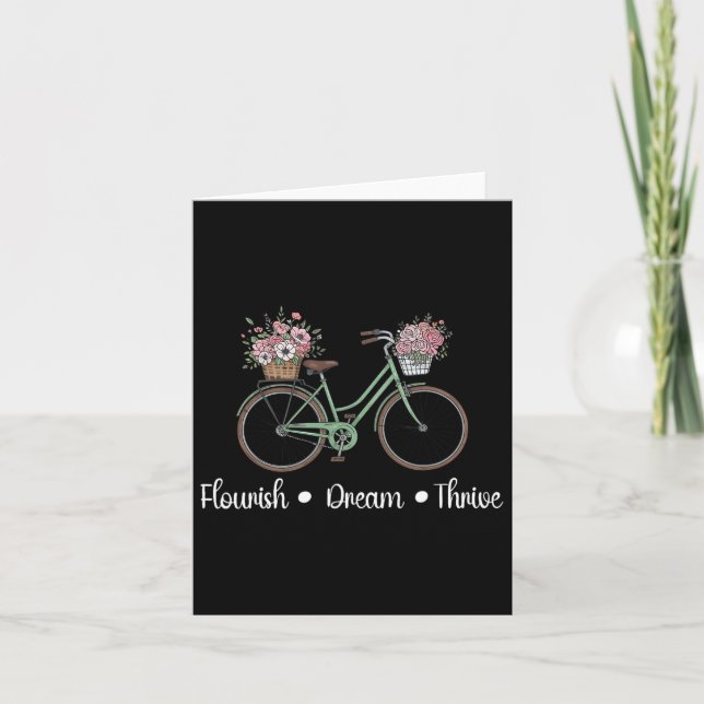Tarjeta Flourish Dream Thrive Floral Bike Sutil 8647 Trum (Anverso)