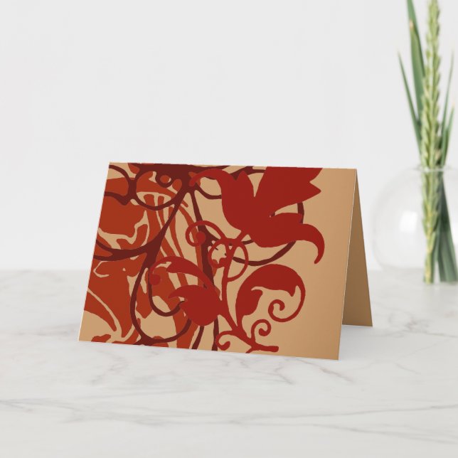 Tarjeta Flourish rojo Notecard (Anverso)