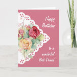 Tarjeta Flower Bouquet Best Friend Birday Card<br><div class="desc">El Bouquet de Flores Vintage para tu Mejor Amigo Cumpleaños dentro de un versículo incluye Que te duchen con el amor y la alegría de Dios en tu día especial y todos los días</div>