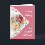 Tarjeta Flower Bouquet Best Friend Birday Card<br><div class="desc">El Bouquet de Flores Vintage para tu Mejor Amigo Cumpleaños dentro de un versículo incluye Que te duchen con el amor y la alegría de Dios en tu día especial y todos los días</div>
