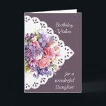 Tarjeta Flower Bouquet Daughter Birday Card<br><div class="desc">El Bouquet de Flores Vintage para tu hija Cumpleaños dentro de un verso incluye Que te duelan con el amor y la alegría de Dios en tu día especial y todos los días</div>