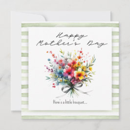Tarjeta Flower Bouquet Happy Mother's Day green background