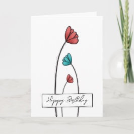 Tarjeta Flower Doodle Birday