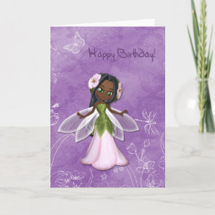 Tarjeta Flower Fairy Happy Birday