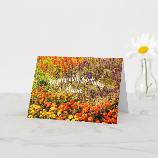 Tarjeta Flower Garden Art Personalizado Cumpleaños (Planta pequeña)