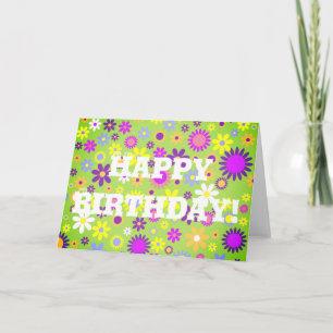 Tarjeta ¡Flower Gráfica Feliz cumpleaños!