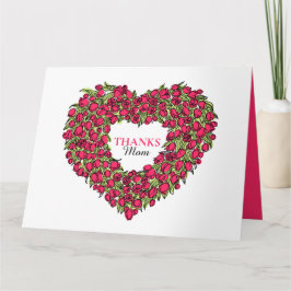 Tarjeta Flower heart bouquet tuilp inked art