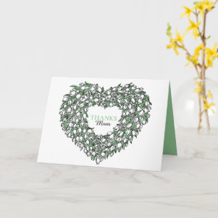Tarjeta Flower heart bouquet tuilp inked art