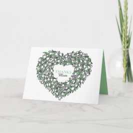 Tarjeta Flower heart bouquet tuilp inked art