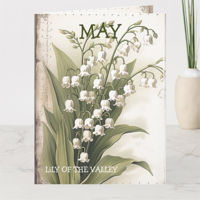 Tarjeta Flower May Lily Birthday (Anverso)