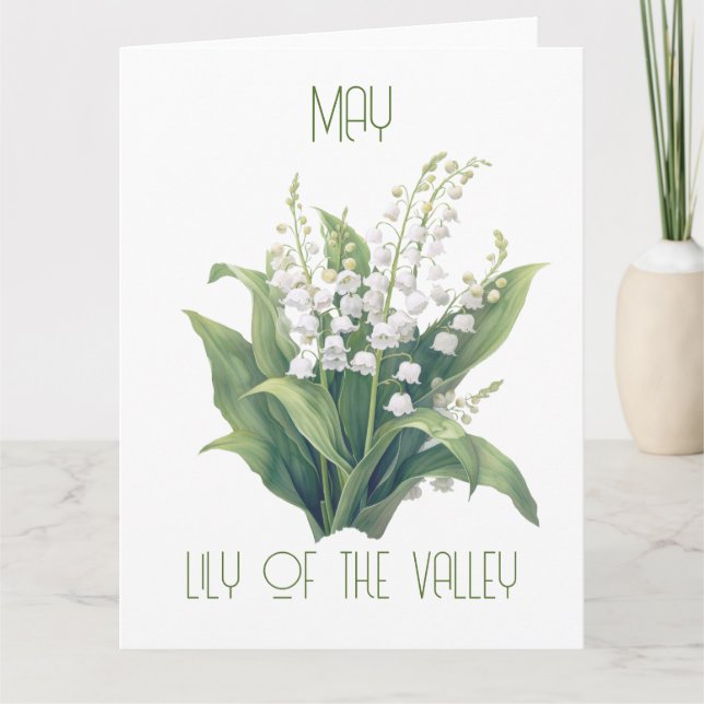 Tarjeta Flower May Lily Birthday (Anverso)