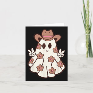 Tarjeta Flower Retro Western Ghost Halloween Famosa Cowgir