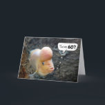 Tarjeta Flowerhorn Fish 60th Birthday Humor<br><div class="desc">Cierre de un pez de cuerno de flores por 60 años. La edad puede ser editada.</div>