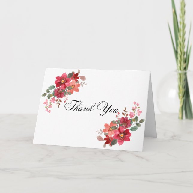 Tarjeta Flowers Bridal Gracias (Anverso)