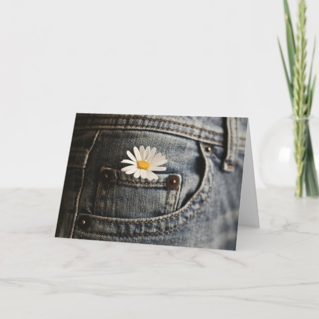Tarjeta Flowers | Daisy in Jeans Pocket (Anverso)