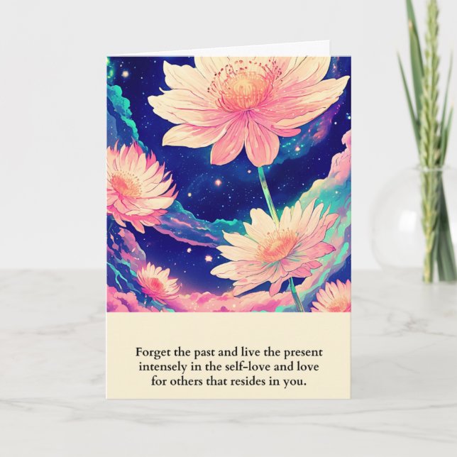 Tarjeta flowers message happy birthday (Anverso)