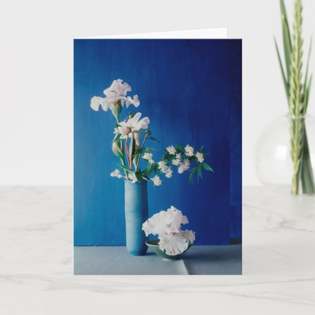 Tarjeta Flowers | White Iris in Vase (Anverso)