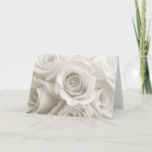 Tarjeta Flowers | White Roses (Anverso)