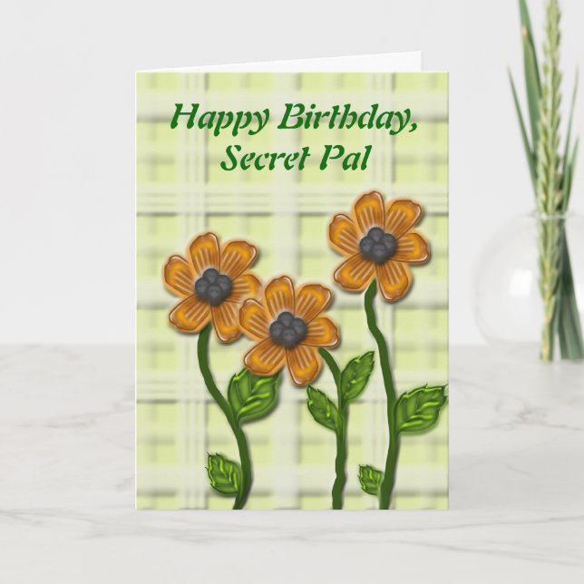 Tarjeta Flowery Secret Pal Cumpleaños (Anverso)