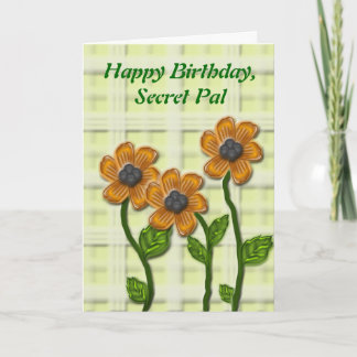 Tarjeta Flowery Secret Pal Cumpleaños