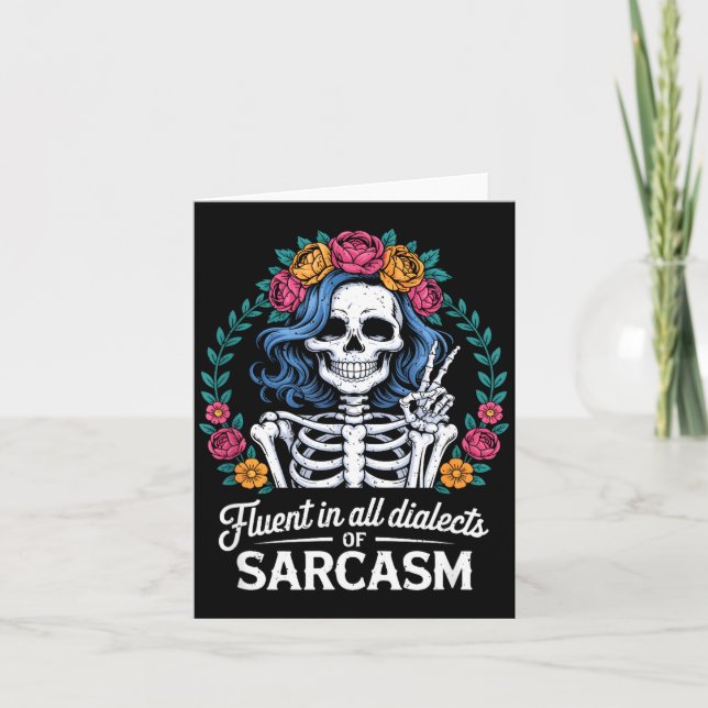 Tarjeta Fluent In All Dialects Of Sarcasm Funny Quote Adul (Anverso)