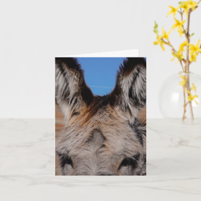 Tarjeta Fluffy Burro - Thank You Card (flor amarilla)