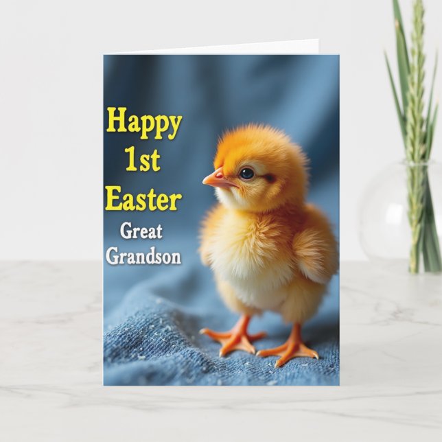 Tarjeta Fluffy Chick Easter Greeting Card (Anverso)