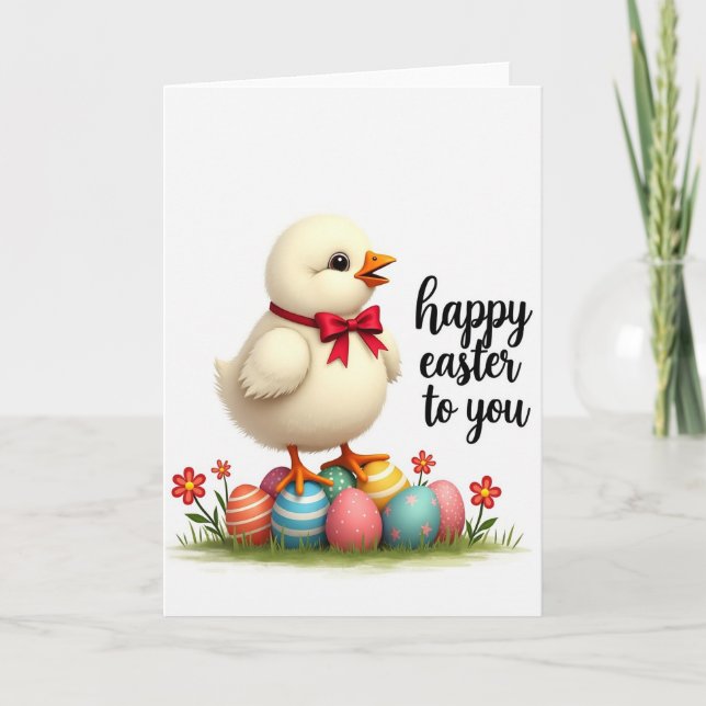 Tarjeta Fluffy Fowl Polka Dot Egg Card (Anverso)