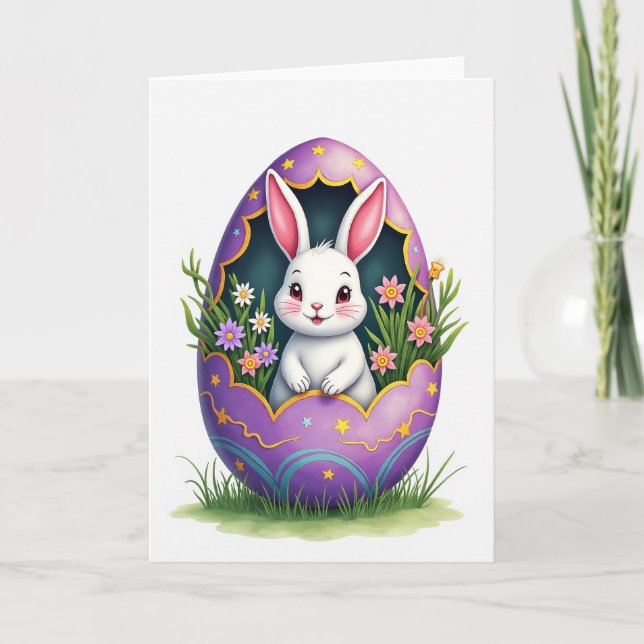 Tarjeta Fluffy Friend Easter Egg Card (Anverso)