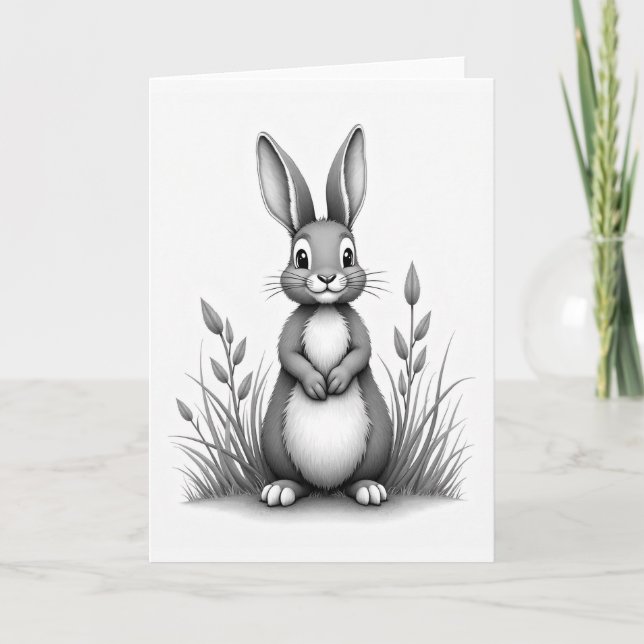 Tarjeta Fluffy Friend Gray Art Card (Anverso)