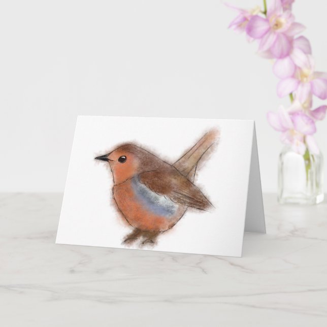 Tarjeta Fluffy Robin  (Orquídea)