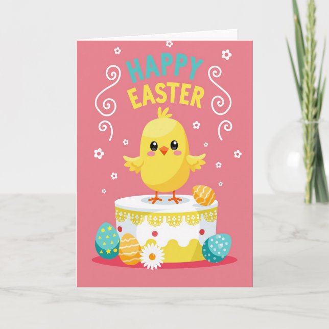 Tarjeta Fluffy Spring Cake Faux Gold Foil Card (Anverso)