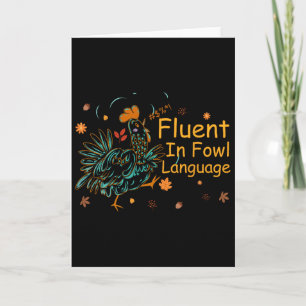 Tarjeta Fluido En Lenguaje De Ave Novedad Divertida Pollo 
