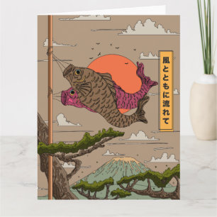 Tarjeta Flujo con el viento Koinobori