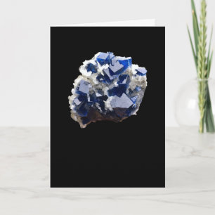 Tarjeta Fluorita Azul Profundo Personalizada y Cristal de