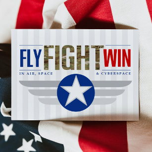 Tarjeta Fly Fight Win Air Force Entrenamiento militar bási